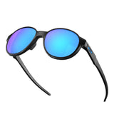 Oakley Coin Flip OO 4144 02 Round Sunglasses Size 53 Matte Black / Prizm Sapphire