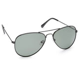 Fastrack M138GR5P Aviator Polarized Sunglasses Size - 58 Black / Black
