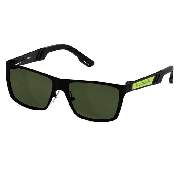 Fastrack M101GR2 Rectangle Sunglasses Size - 57 Black / Green