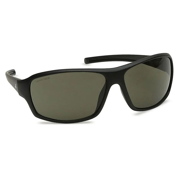 Fastrack P222GR1 Wraparound Sunglasses Size - 62 Black / Green