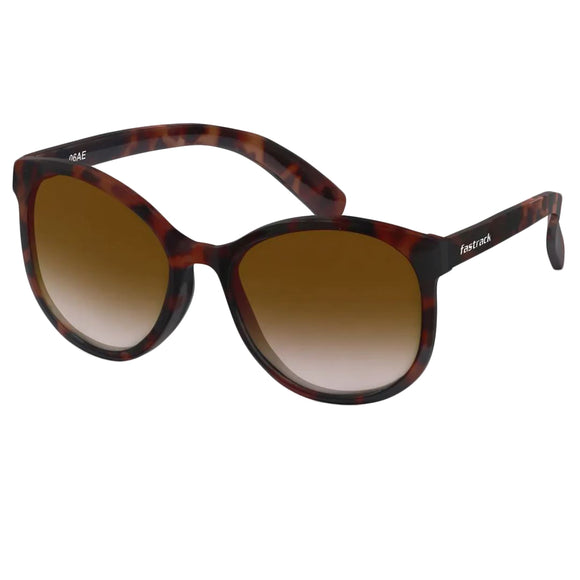 Fastrack P381BR1F Oval Sunglasses Size - 60 Brown / Brown