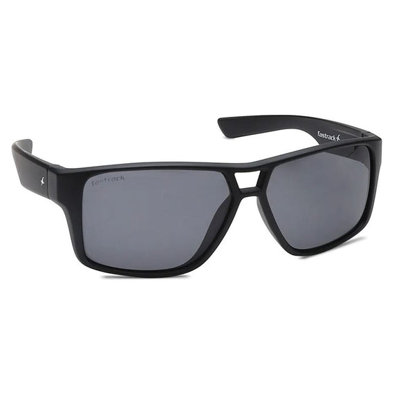 Fastrack P419BK4P Square Polarized Sunglasses Size - 60 Grey / Black