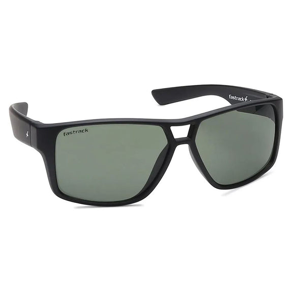 Fastrack P419GR1 Square Sunglasses Size - 60 Black / Green