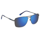 Polaroid PLD-2136GSX-KJ1-5X-59 Rectangle Sunglasses Size - 59 Gunmetal / Blue