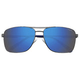 Polaroid PLD-2136GSX-KJ1-5X-59 Rectangle Sunglasses Size - 59 Gunmetal / Blue