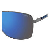 Polaroid PLD-2136GSX-KJ1-5X-59 Rectangle Sunglasses Size - 59 Gunmetal / Blue