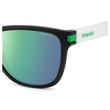 Polaroid PLD-2138S-3OL-5Z-56 Wayfarer Sunglasses Size - 56 Black / Green