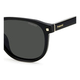 Polaroid PLD-4117GSX-807-M9-55 Rectangle Sunglasses Size - 55 Black/ Black