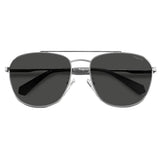 Polaroid PLD-4127GS-010-M9-58 Square Sunglasses Size - 58 Silver/ Black