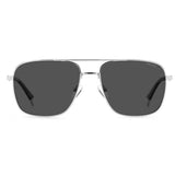 Polaroid PLD-4128SX-010-M9-58 Square Sunglasses Silver / Black Size - 58