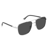 Polaroid PLD-4128SX-010-M9-58 Square Sunglasses Silver / Black Size - 58