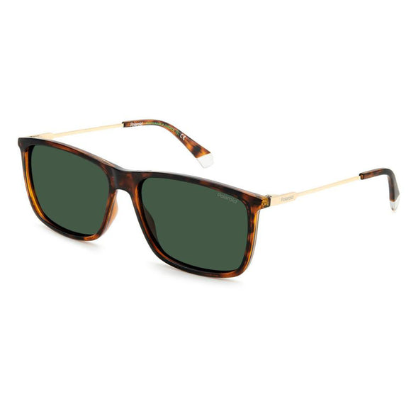 Polaroid PLD-4130SX-086-UC-59 Rectangle Sunglasses Size - 59 Brown/Green