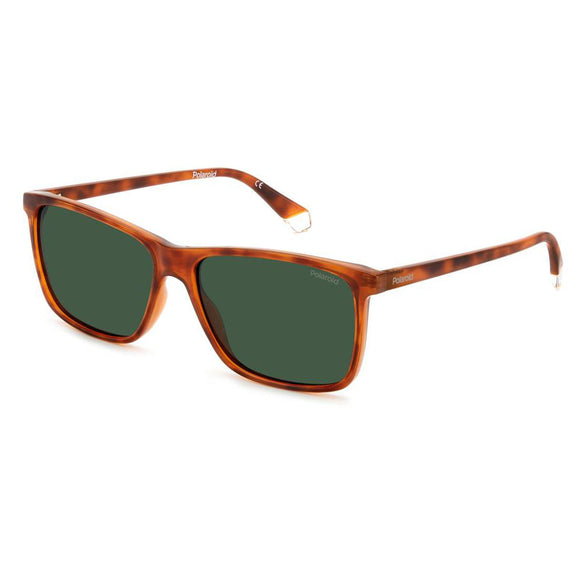 Polaroid PLD-4137S-0UC-UC-58 Rectangle Sunglasses Size - 58 Brown/Green