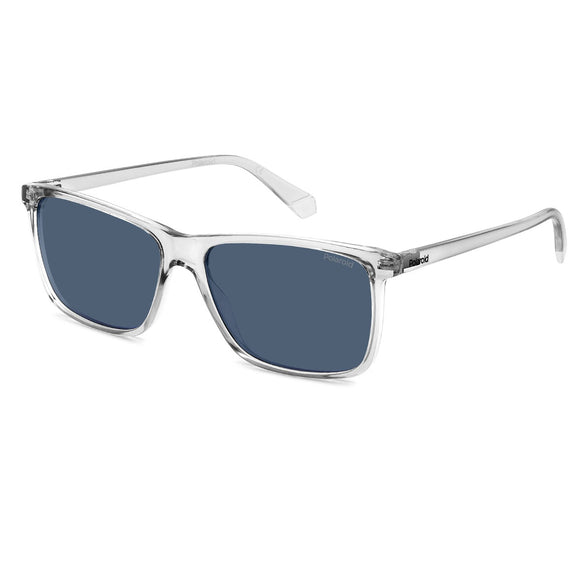 Polaroid PLD-4137S-KB7-C3-58 Rectangle Sunglasses Size - 58 Transparent / Blue