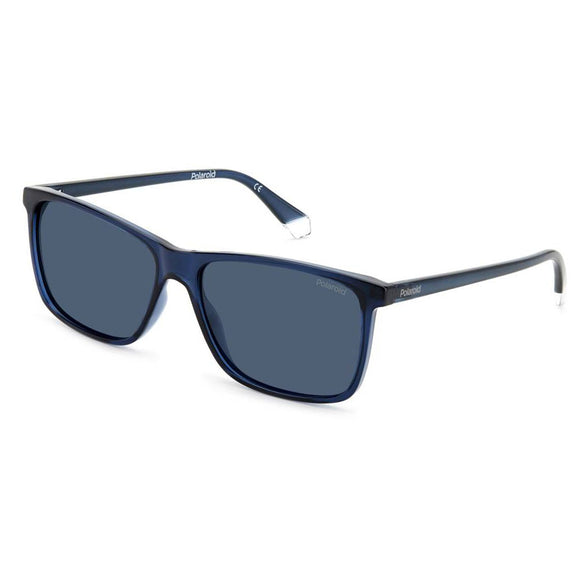 Polaroid PLD-4137S-PJP-C3-58 Rectangle Sunglasses Size - 58 Blue/ Blue