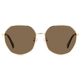 Polaroid PLD-4140GSX-DDB-SP-59 Rectangle Sunglasses Size - 59 Golden / Brown