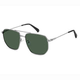 Polaroid PLD-4141GSX-6LB-UC-59 Square Sunglasses Silver / Green Size - 59