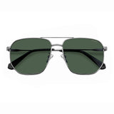 Polaroid PLD-4141GSX-6LB-UC-59 Square Sunglasses Silver / Green Size - 59