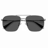 Polaroid PLD-4141GSX-KJ1-M9-59 Square Sunglasses Silver / Black Size - 59