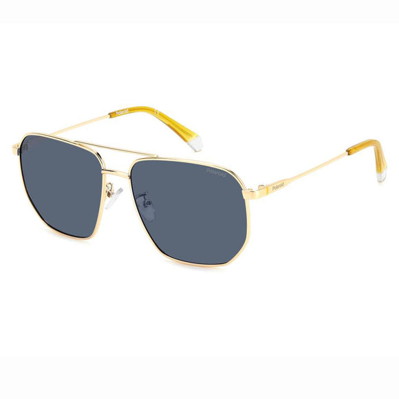 Polaroid PLD-4141GSX-LKS-C3-59 Square Sunglasses Gold / Blue Size - 59