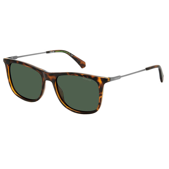 Polaroid PLD-4145SX-086-UC-55 Wayfarer Sunglasses Brown/ Green Size - 55