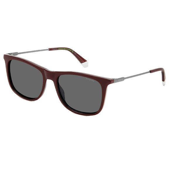 Polaroid PLD-4137S-KB7-C3-58 Wayfarer Sunglasses Size - 58 Maroon/ Grey