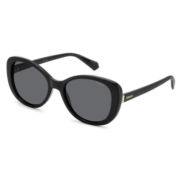 Polaroid PLD-4154SX-807-M9-55 Oval Sunglasses Size - 55 Black/Black