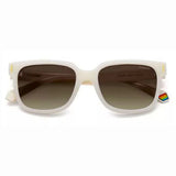 Polaroid PLD-6191S-VK6-LA-54 Square Sunglasses Size - 54 White / Brown