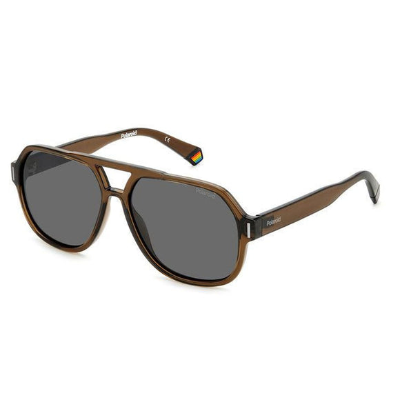 Polaroid PLD-6193S-09Q-M9-57 Aviator Sunglasses Brown / Black Size - 57