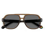 Polaroid PLD-6193S-09Q-M9-57 Aviator Sunglasses Brown / Black Size - 57