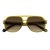 Polaroid PLD-6193S-6DX-SP-57 Aviator Sunglasses Yellow / Brown Size - 57