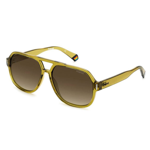 Polaroid PLD-6193S-FMP-LA-57 Aviator Sunglasses Size - 57 Yellow / Brown