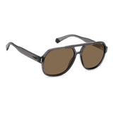 Polaroid PLD-6193S-KB7-SP-57 Aviator Sunglasses Grey / Brown Size - 57