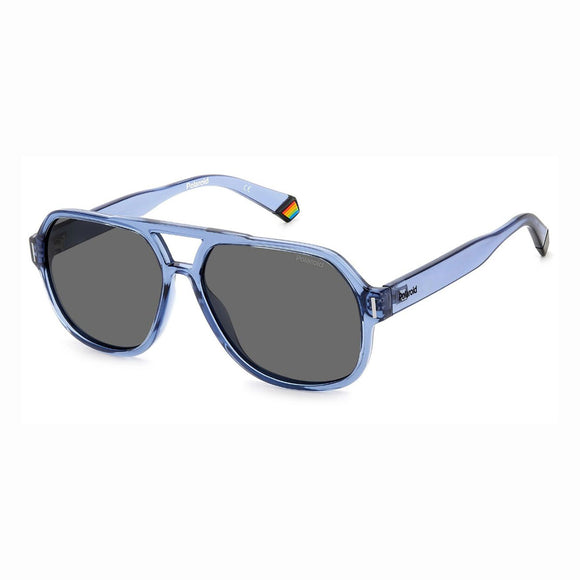 Polaroid PLD-6193S-PJP-M9-57 Aviator Sunglasses Blue Transparent / Black Size - 57