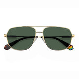 Polaroid PLD-6195SX-J5G-UC-58 Rectangle Sunglasses Golden / Green Size - 58