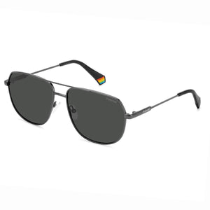 Polaroid PLD-6195SX-KJ1-M9-58 Rectangle Sunglasses Gunmetal / Black Size - 58