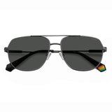 Polaroid PLD-6195SX-KJ1-M9-58 Rectangle Sunglasses Gunmetal / Black Size - 58