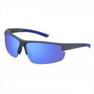 Polaroid PLD-7027S-RIW-5X-72 Sports Sunglasses Size - 72 Matte Black / Blue Mirrored