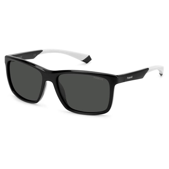 Polaroid PLD-7043S-08A-M9-57 Rectangle Sunglasses Size - 57 Black / Black