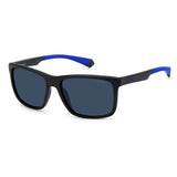 Polaroid PLD-7043S-0VK-C3-57 Square Sunglasses Black / Blue Size - 57