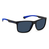 Polaroid PLD-7043S-0VK-C3-57 Square Sunglasses Black / Blue Size - 57