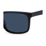 Polaroid PLD-7043S-0VK-C3-57 Square Sunglasses Black / Blue Size - 57