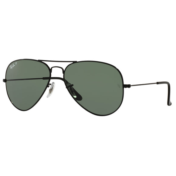 Ray-Ban RB-3025I-002-58-58 Aviator Polarized Sunglasses Size - 58 Black/ Green Polarized