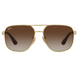 Ray-Ban RB-3678I-001-13-58 Square Sunglasses Size - 58 Gold / Brown Gradient