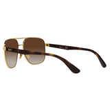Ray-Ban RB-3678I-001-13-58 Square Sunglasses Size - 58 Gold / Brown Gradient