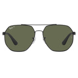Ray-Ban RB-3714I-002-9A-59 Aviator Polarized Sunglasses Size - 59 Black / Green Polarized