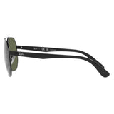 Ray-Ban RB-3714I-002-9A-59 Aviator Polarized Sunglasses Size - 59 Black / Green Polarized