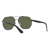 Ray-Ban RB-3714I-002-9A-59 Aviator Polarized Sunglasses Size - 59 Black / Green Polarized