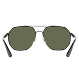 Ray-Ban RB-3714I-002-9A-59 Aviator Polarized Sunglasses Size - 59 Black / Green Polarized