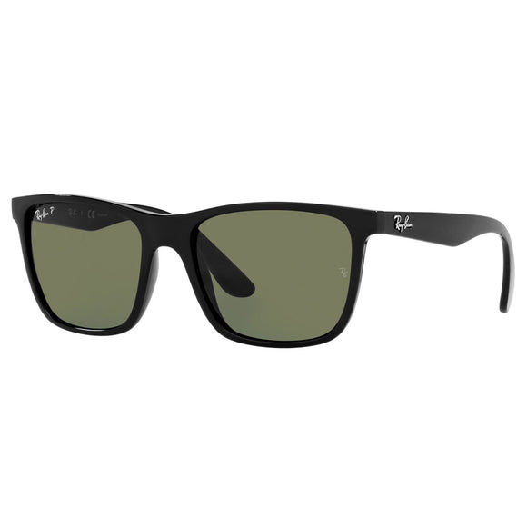 Ray-Ban RB-4349I-601-9A-56 Rectangle Sunglasses Size - 56 Black / Green Polarized